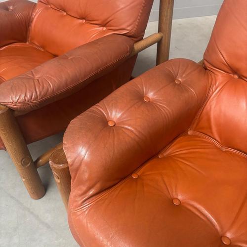 Brutalist Leather Lounge Chairs, 1960s, Set of 2 For Sale - Image 16 of 18