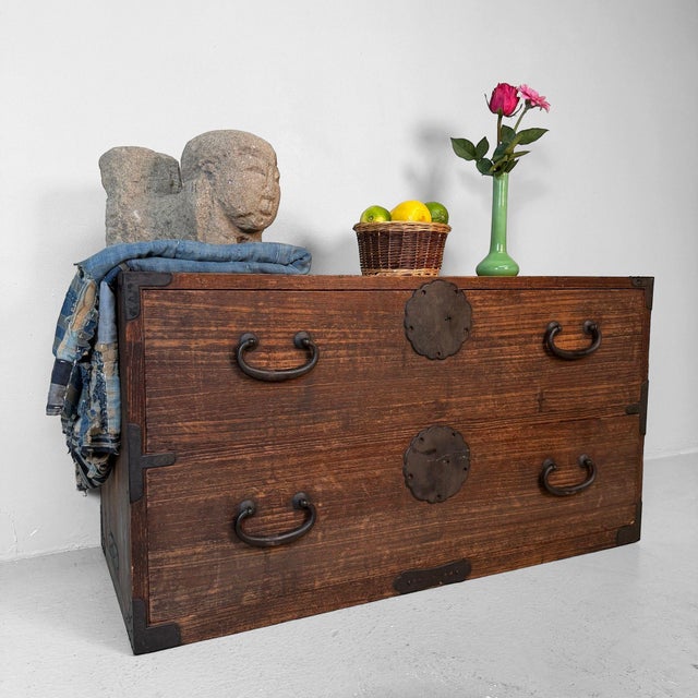 Antique Japanese Tansu Chest of Drawers, 1890s For Sale - Image 9 of 12