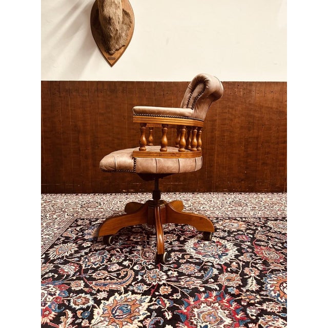 English Classic Chair in Leather For Sale - Image 3 of 8