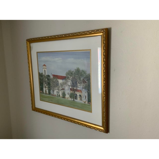 Gordon Wheeler Signed Framed Lithograph Print, Summerall Chapel at the Citadel Charleston, Sc For Sale - Image 9 of 9