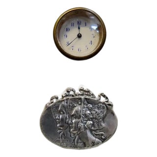 Vintage Early 20th Century Mother of Pearl Curio Cabinet Clock For Sale