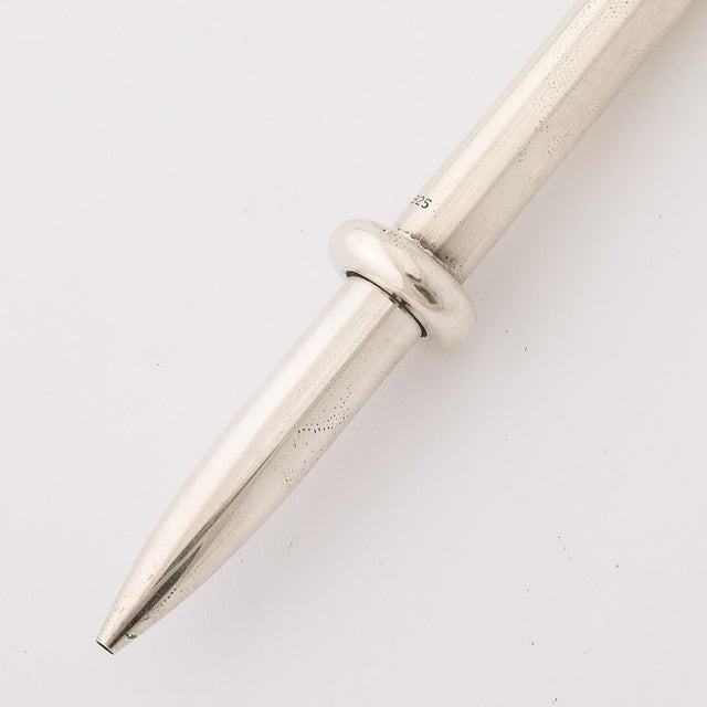 Tiffany and Co. Rare Minimal Sterling Silver Ballpoint Pen, Tiffany & Co Signed Angela Cummings For Sale - Image 4 of 13