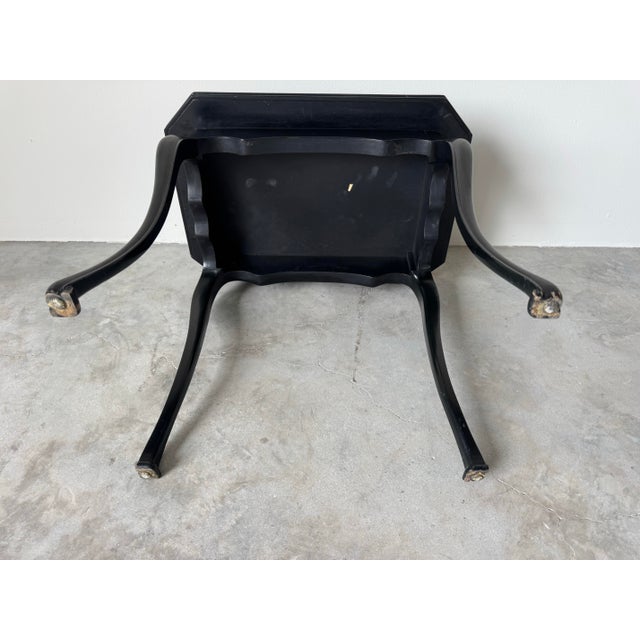 Wood Hollywood Regency Ebonized Black Lacquer Georgian-Style Tray-Top Occasional Table For Sale - Image 7 of 11