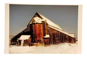 Gleb Derujinsky "Winter Silo Barn" Contemporary Landscape Photograph Print
