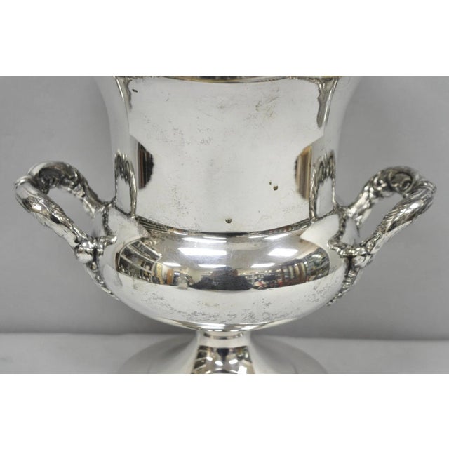 Metal Vintage Victorian Silver Plated Trophy Cup Urn Champagne Chiller Bar Ice Bucket For Sale - Image 7 of 17
