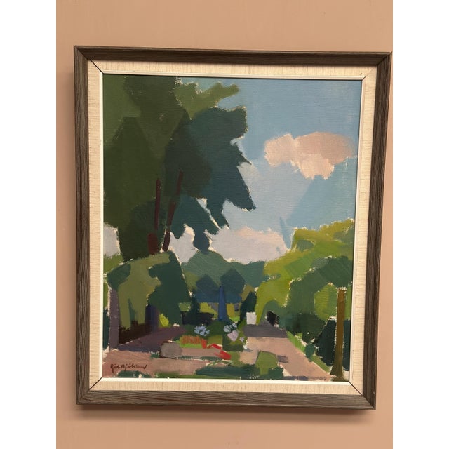 Richard Björklund, Garden, 1960s, Oil on Canvas, Framed For Sale - Image 12 of 17