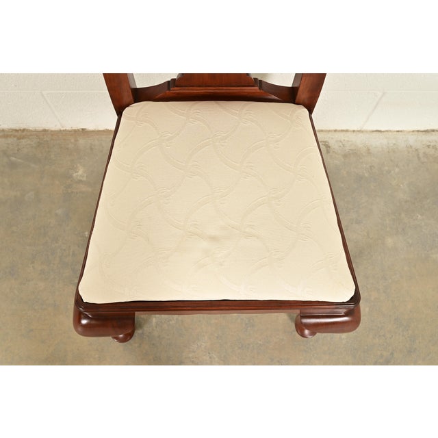 Wood Henkel Harris Queen Anne Solid Cherry Wood Dining Chairs, Set of Four For Sale - Image 7 of 13