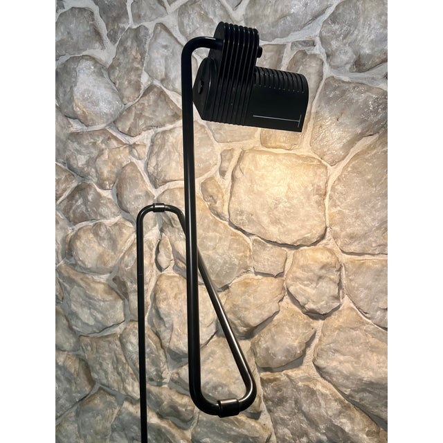 1980s Hannes Wettstein for Belux Postmodern "N-Frame" Black Floor Lamp For Sale - Image 9 of 9