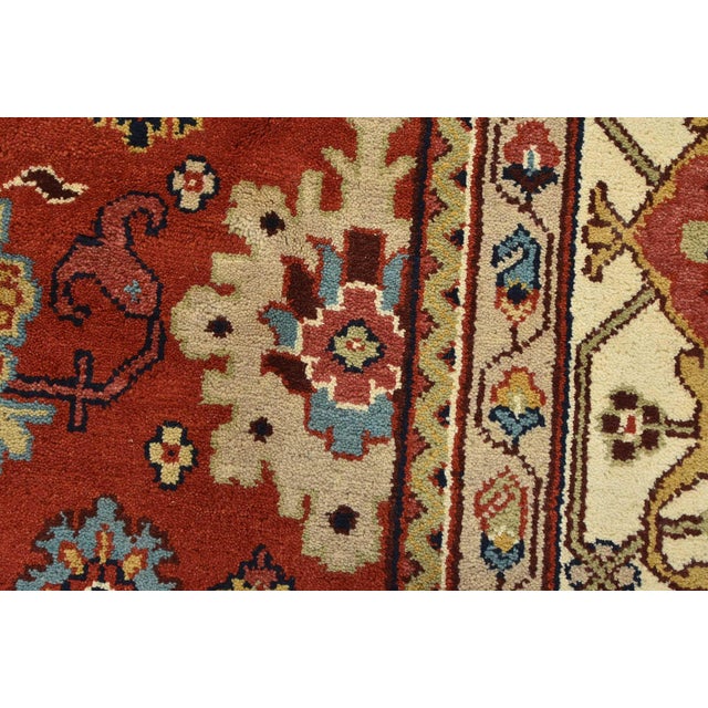 Mahal Rug 9' X 12'5' Red Wool Traditional Hand-Knotted Oriental Carpet For Sale - Image 4 of 15