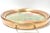 Green Oval Brass Gallery Tray With Floral Fabric Insert – Vintage Serving Tray, Bar Cart Decor For Sale - Image 8 of 12