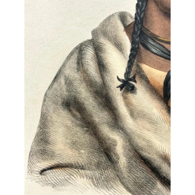 Paper After Charles Bird King, Sioux Chief Portrait Esh-Ta-Hum-Leah, Lithograph, 1838 For Sale - Image 7 of 11