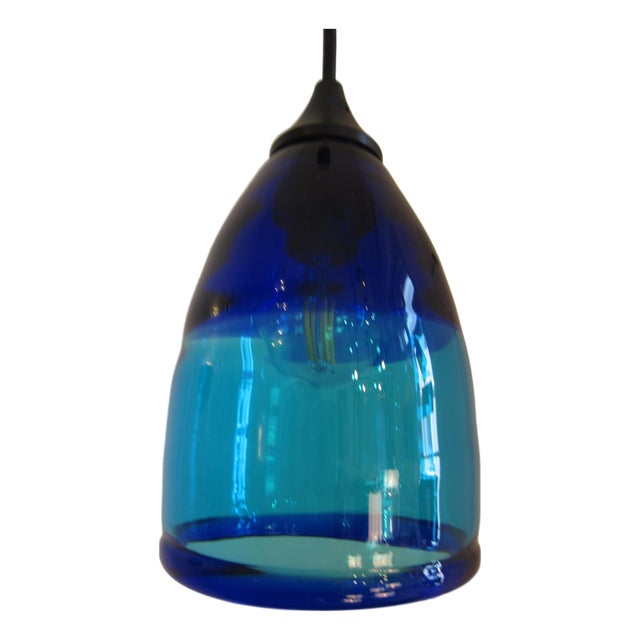 Small Blue and Turquoise Murano Glass Pendant, 1990s For Sale