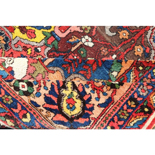 Antique Persian Bakhtiari Rug With Colorful Garden Design 7' X 11'6 For Sale - Image 11 of 12