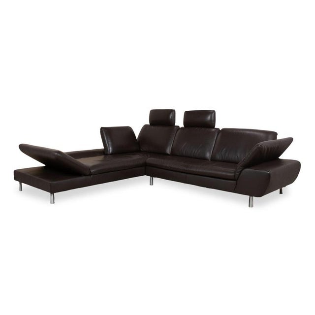 Leather Corner Sofa in Brown with Manual Function by Willi Schillig For Sale - Image 6 of 18