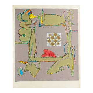 1981 Abstract Mixed Media Painting by Harry Hilson For Sale