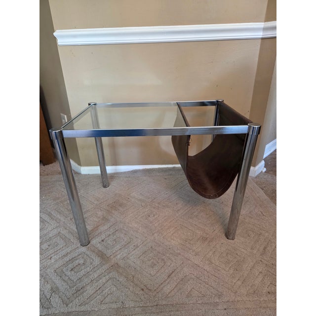 1950s Mid Century Modern Magazine Rack End Table For Sale - Image 10 of 10