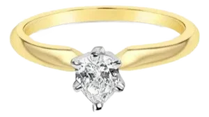 Quarter Carat Pear Solitaire Diamond Engagement Ring, Size 4
