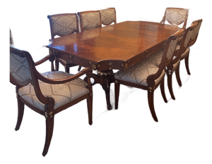Beautiful Dining Room Table With 6 Chairs, 2 Arm Chairs and Breakfront