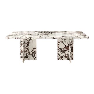 Rouge Marble Dining Table 78" For Sale