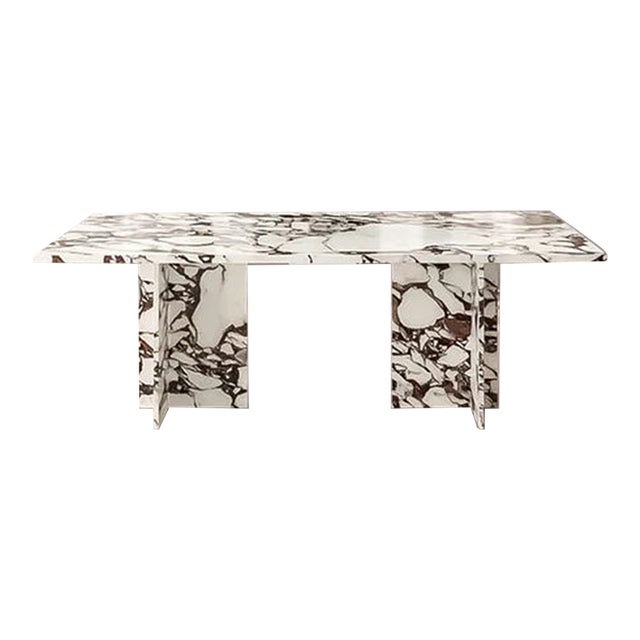 Rouge Marble Dining Table 78" For Sale