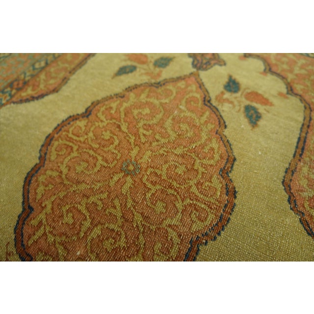 Late 19th Century 1880s Salmon Medallion Antique Persian Tabriz Haji Jalili Rug 1'9" X 2'3" Handknotted Wool Carpet For Sale - Image 5 of 6
