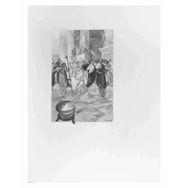 Small tales to my sister is a lithograph on paper realized by hegesippe Moreau in 1838. The artwork is in good condition....