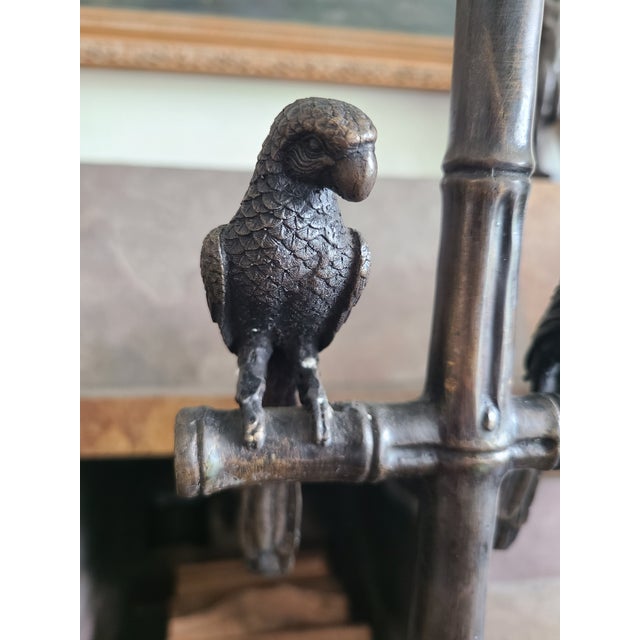 Vintage Bronze Table Lamp With Two Parrots For Sale - Image 13 of 17