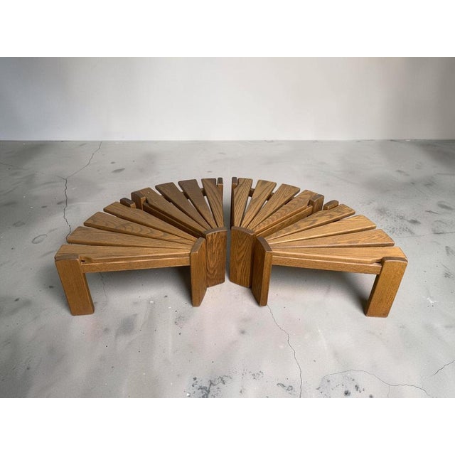 Mid-Century Modern Vintage Brutalist Oak Side Tables by Radboud Dittmann for Dittmann & Co., Netherlands, 1970s, Set of 4 For Sale - Image 3 of 17