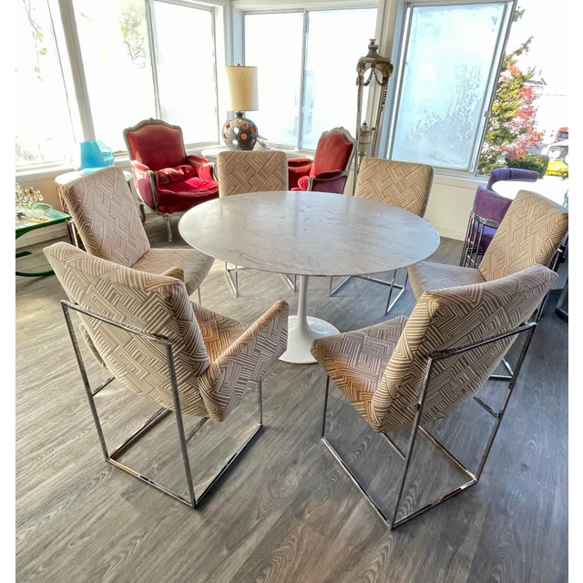 Tan 1970s Set of 6 Milo Baughtman Chairs for Thayer Coggin For Sale - Image 8 of 12