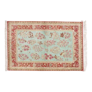 Late 20th Century Handmade Persian Silk Qum Rug 3'3"x5'