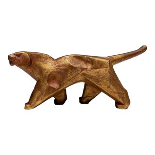 Japanese Nambu Tekki Handmade Cast-Iron Tiger Okimono Ornament For Sale