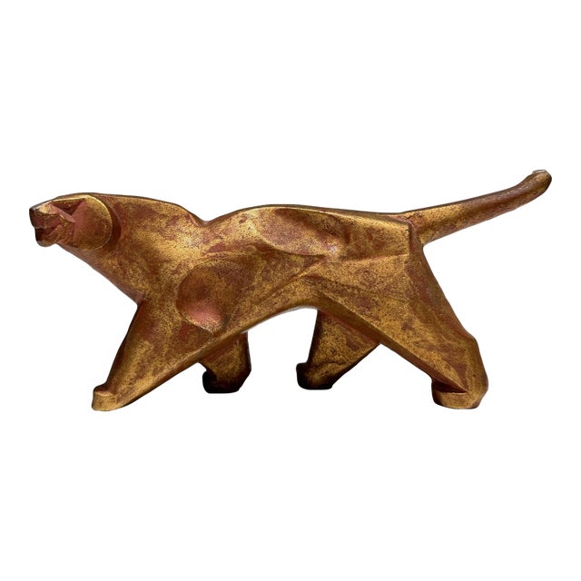 Japanese Nambu Tekki Handmade Cast-Iron Tiger Okimono Ornament For Sale