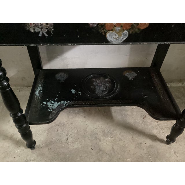 Mobile bathroom dressing table in painted wood and marble, mid-19th century, from France, the painting is old so not a...