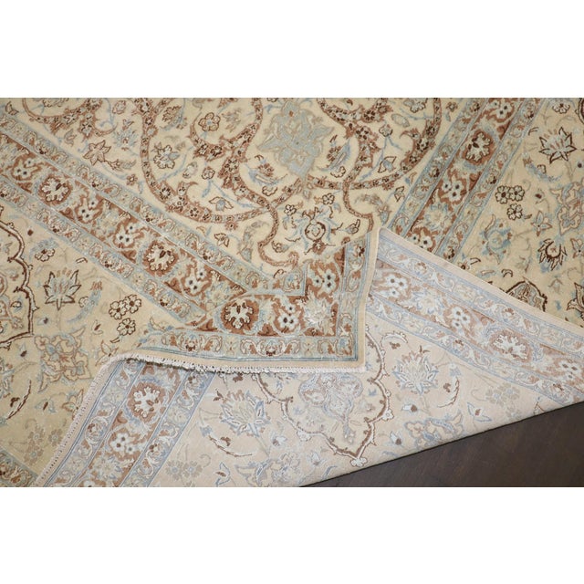 Early 20th Century Early 20th Century Light Blue Yellow Oversize Nain Rug - 12'7" x 19'7" For Sale - Image 5 of 11