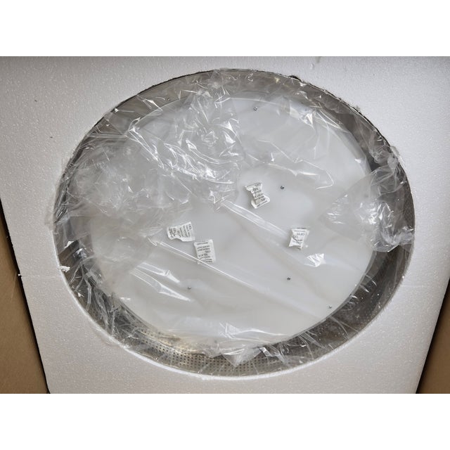 Metal Visual Comfort Kelly Wearstler 24" Precision Polished Nickel Flush Mount Light For Sale - Image 7 of 10