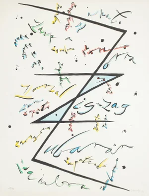 Letter Z - Hand-Colored Lithograph by Raphael Alberti - 1972 1972