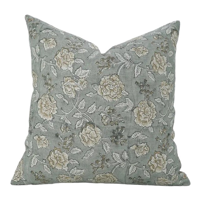 Fabdivine Eco-Friendly Block Printed Cover 26x26 Inch Pure Linen- Rameshwaram For Sale