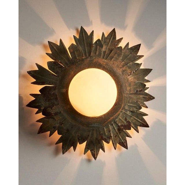 Sunflower Wall Light with Textured Glass Diffuser For Sale - Image 9 of 11