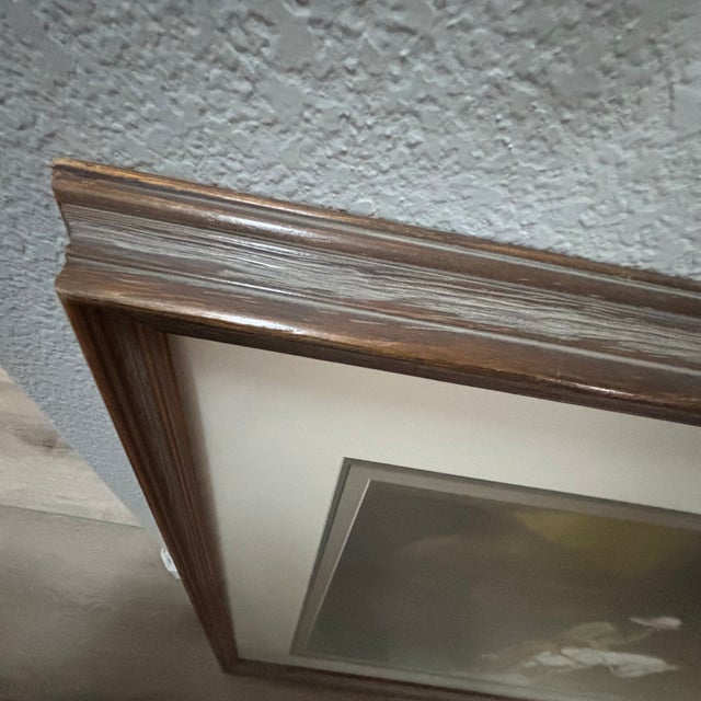 1980s Glen Edwards Original Watercolor – Cowboy on Horse Crossing Stream - Framed For Sale - Image 4 of 5