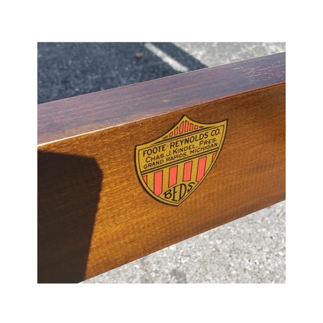 1920s Foote-Reynold Co. Mahogany and Walnut Semi-Poster Single Size Bedstead For Sale - Image 9 of 12