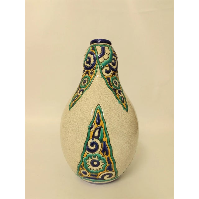 Fine majolica vase obtained in colage with colorful enamel decorations. Decoro 1101, conceived for the "Atelier de...