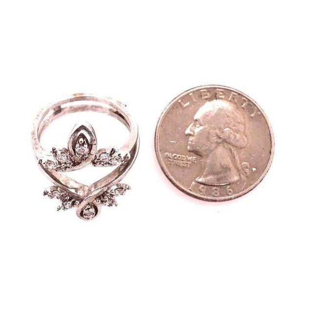 14 Karat White Gold Interlocking Engagement Ring Guard For Sale - Image 9 of 9