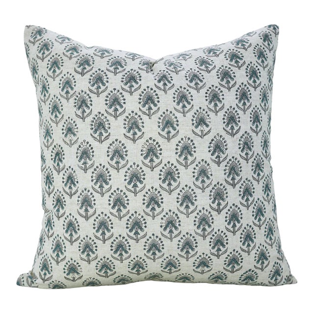 Fabdivine Handcrafted Pillow Cover 14x14 Inch Block Print - Gurukul For Sale