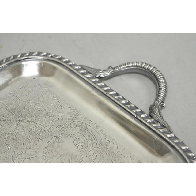 Vintage Black Starr & Gorham Silver Plated Narrow Serving Platter Bar Tray For Sale - Image 9 of 17