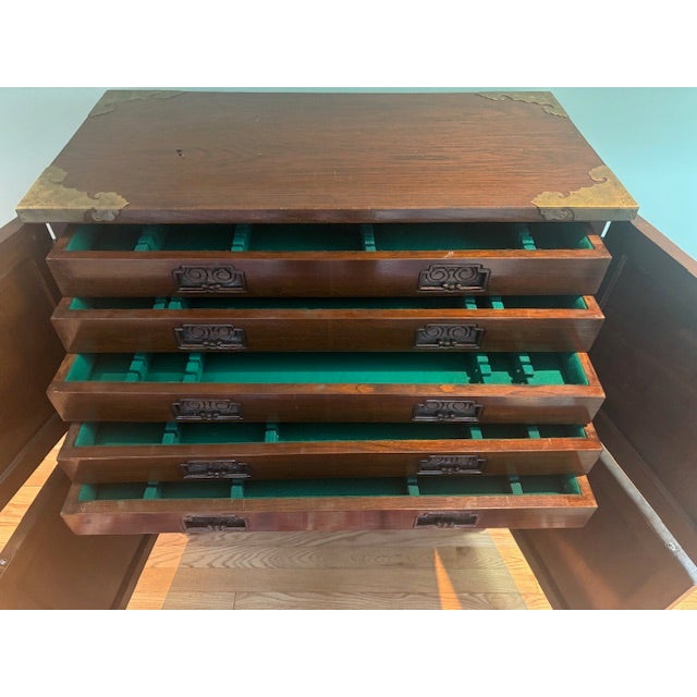 Wood 1950's Mahogany Silver Chest From China For Sale - Image 7 of 8