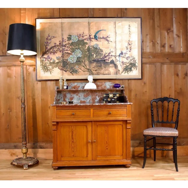 Very beautiful piece dresser comprising with two drawers and two doors. In solid wood it is also composed of a marble...