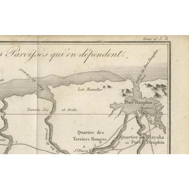 Antique Map of the Environs of Cap-Français, Saint-Domingue, c.1760 For Sale - Image 3 of 10