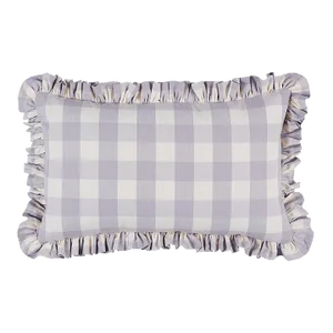 Schumacher Camden Cotton Check 22" Lumbar Pillow in Lilac