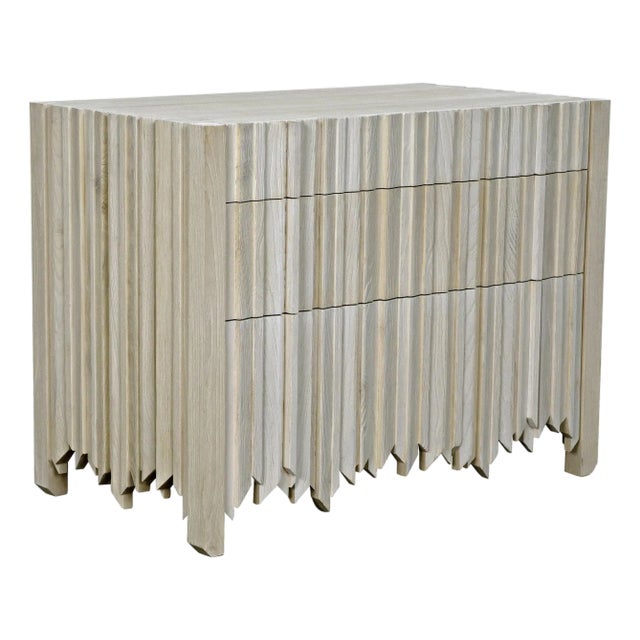 NOIR Desdemona 3 Drawer Chest, Bleached Elm For Sale
