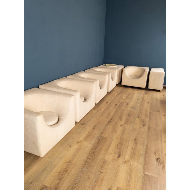 Saporiti Italia Vintage Armchairs attributed to Bernard Govin for Saporiti, Italy, 1960s, Set of 5 For Sale - Image 4 of 5